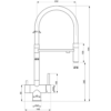 100186-1 Baterie de bucatarie flex 3in1 Zerix 453 Graphite refl.black