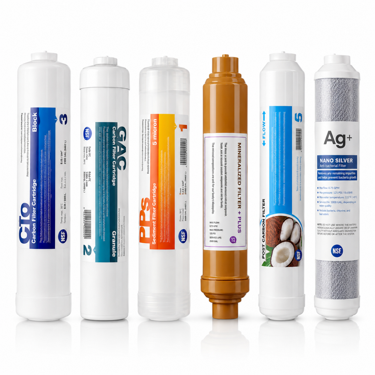 Set cartuse filtru apa ARGINT (6 buc) INLINE AT