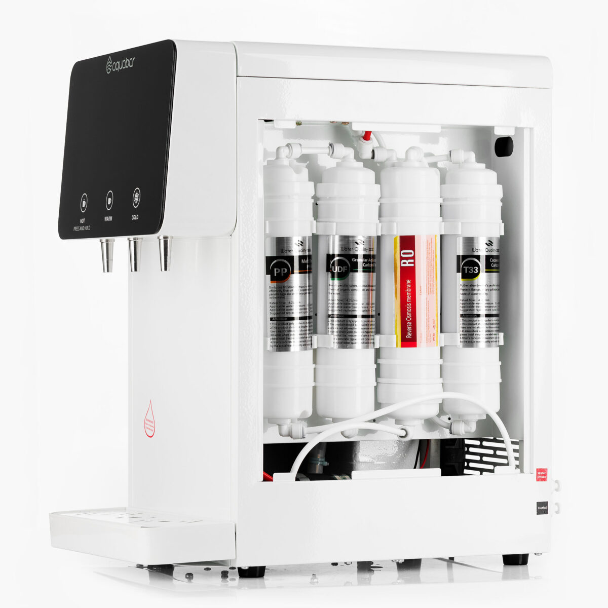 Cooler de masă cu filtrul încorporat AQUABAR PRIME 100G – apă rece și fierbinte, white